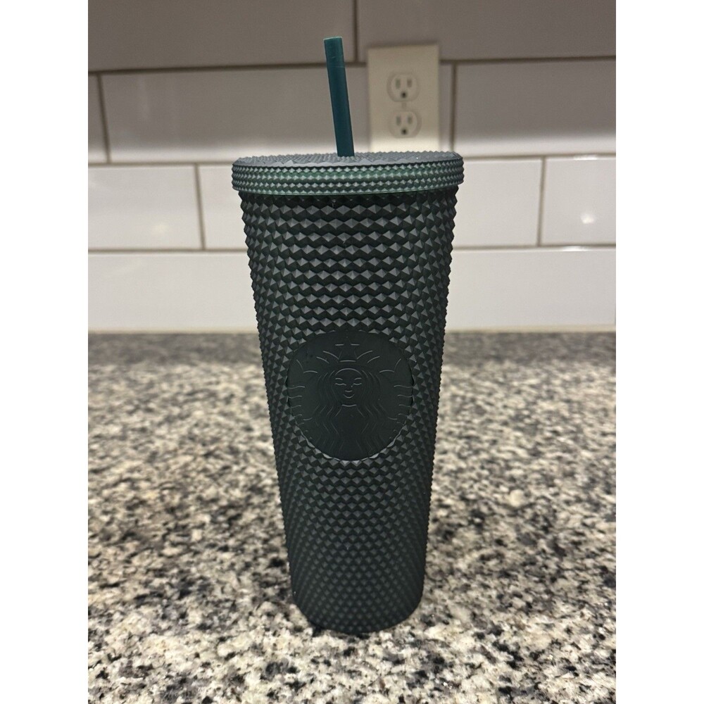 Starbucks Jelly Studded Tumbler 24oz Venti Dark Green Matte New Cold Cup